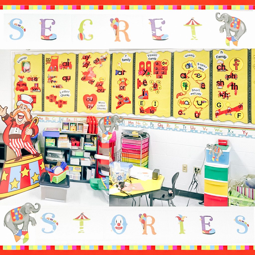 Secret Stories phonics posters in circus shapes