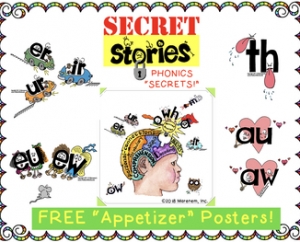 Free Phonics Posters by Secret Stories