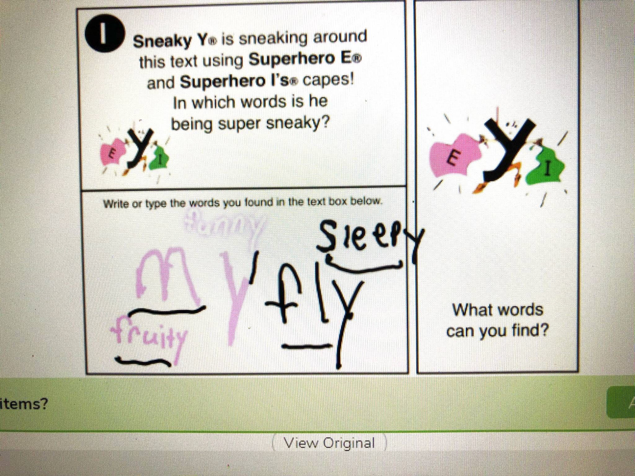 Sneaky Y Phonics Story