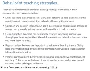 behavioral learning strategies