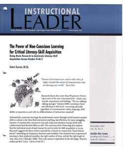 Secret Stories Professional Journal Article for TEPSA on Non-Conscious Learning for Phonics Skill Mastery - Brain Based Reading Science